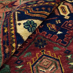 Red Area Rug 9x12, Beige Oriental Rug 9x12, Nomadic Design Green Blue Rug, Modern Turkish Wool Rug For Living Room: Midnight Rain AR_3215 image 1