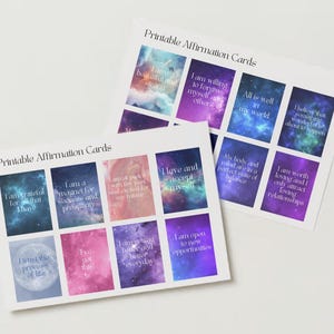 Positive Affirmation Instant Downloadable Cards | Simple Affirmations For Every Day Set Of 24 | Positive Inspirational Motivational Quotes