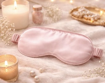Luxurious Pink Silk Sleep Mask: Anti-Aging, Travel-Friendly