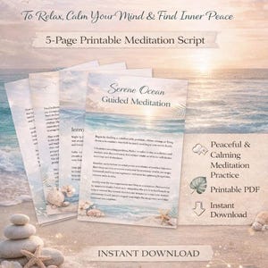 穏やかな海をイメージしたガイド付き瞑想スクリプト：癒しのリラクゼーション（PDFパターン）