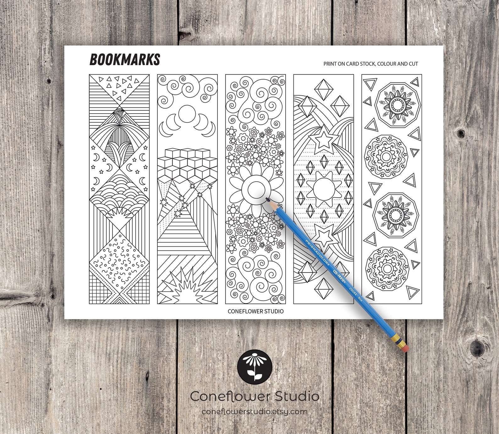 Mindful Colouring Bookmarks INSTANT Digital Download PDF Etsy