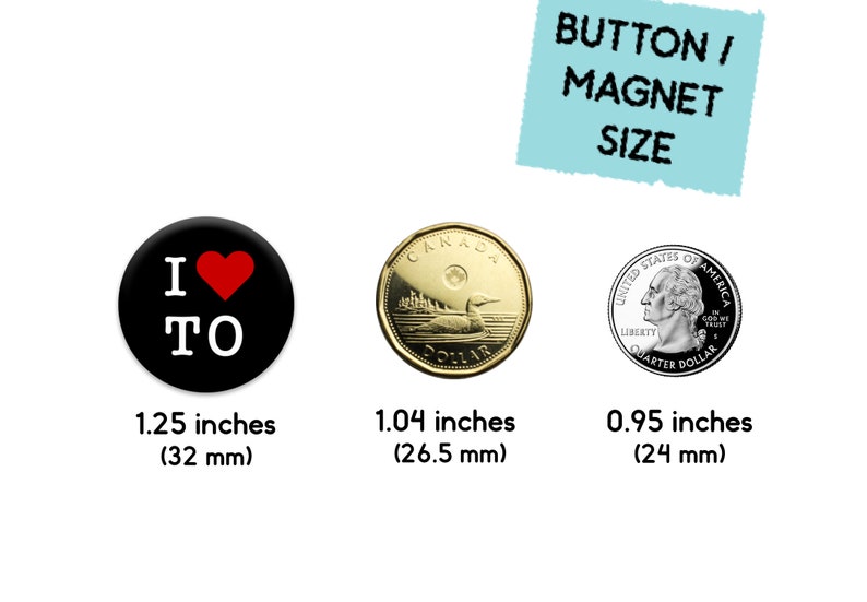 1.25 inch pin-back button or magnet Donut box