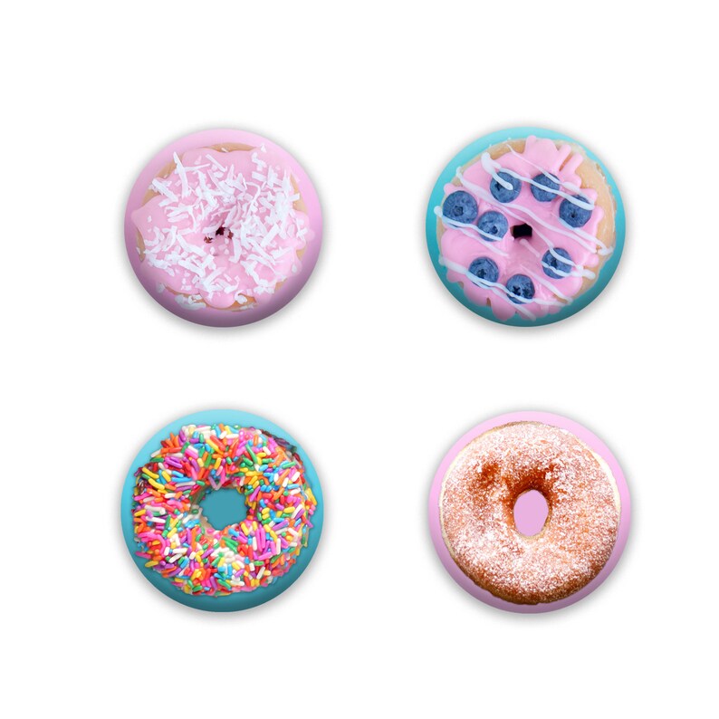 1.25 inch pin-back button or magnet Donut box