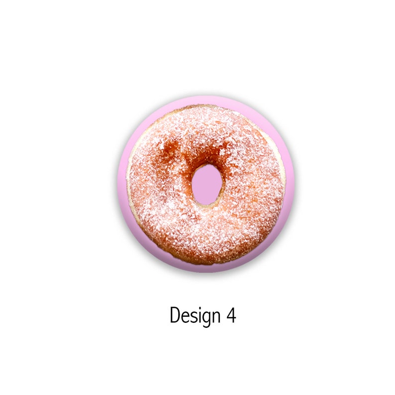 1.25 inch pin-back button or magnet Donut box