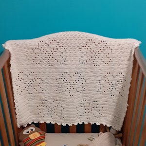 Shamrock Baby Blanket Pattern DIGITAL DOWNLOAD ONLY Filet Crochet Blanket Pattern image 1