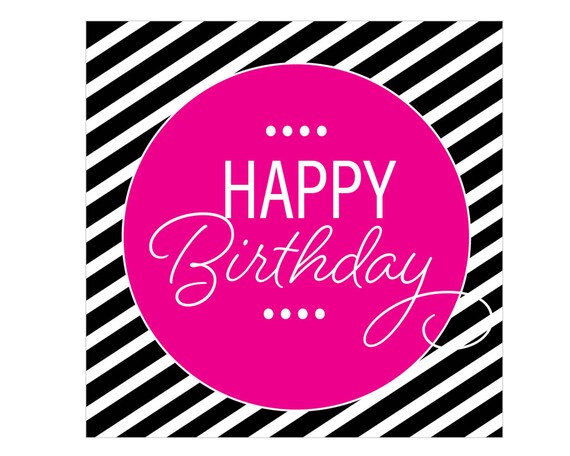 Happy Birthday Tag Square Tag Printable Tag Printable Gift Etsy