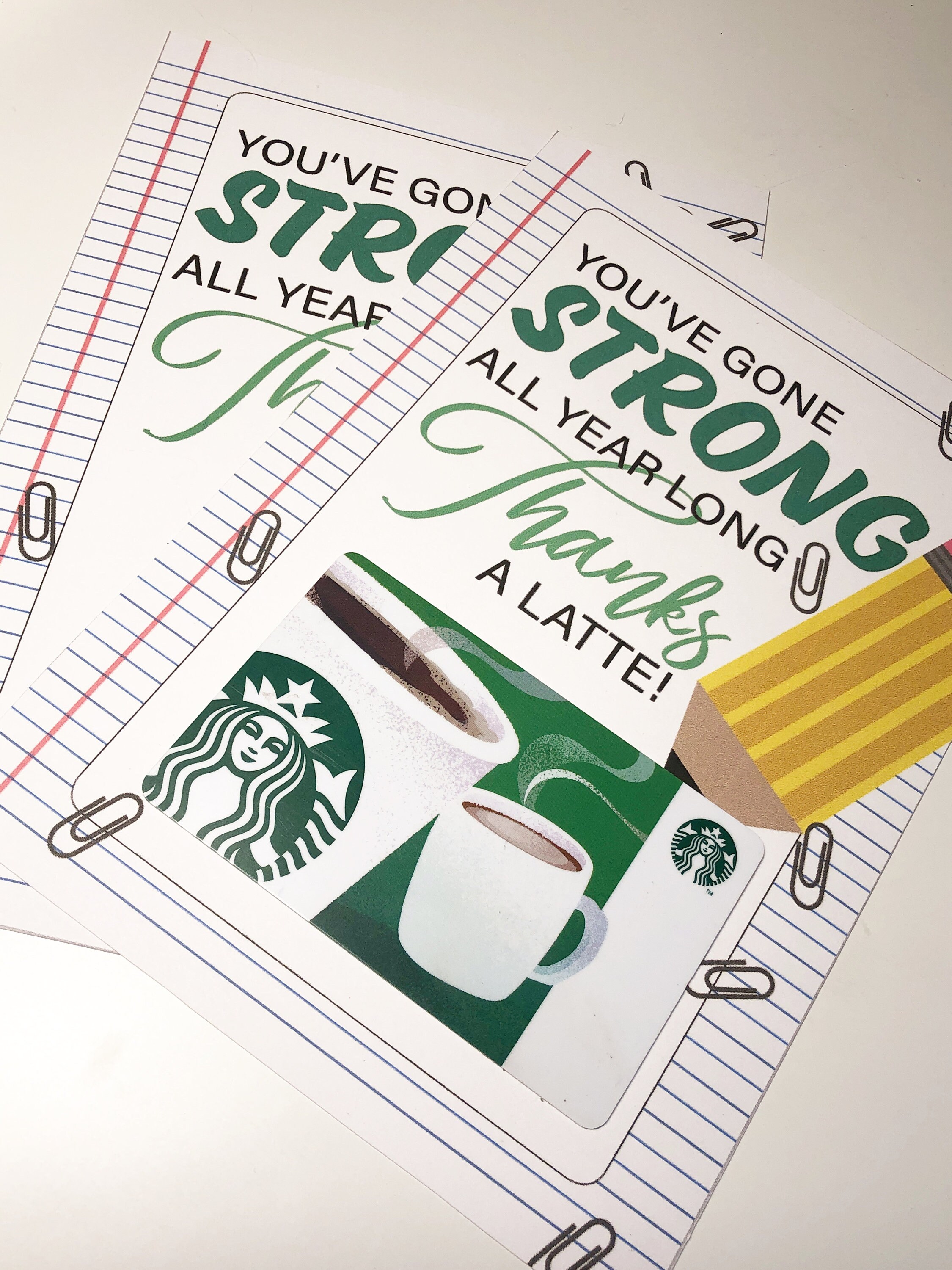 Starbucks Thank You Teacher Thank You Gift Card Printable | Etsy