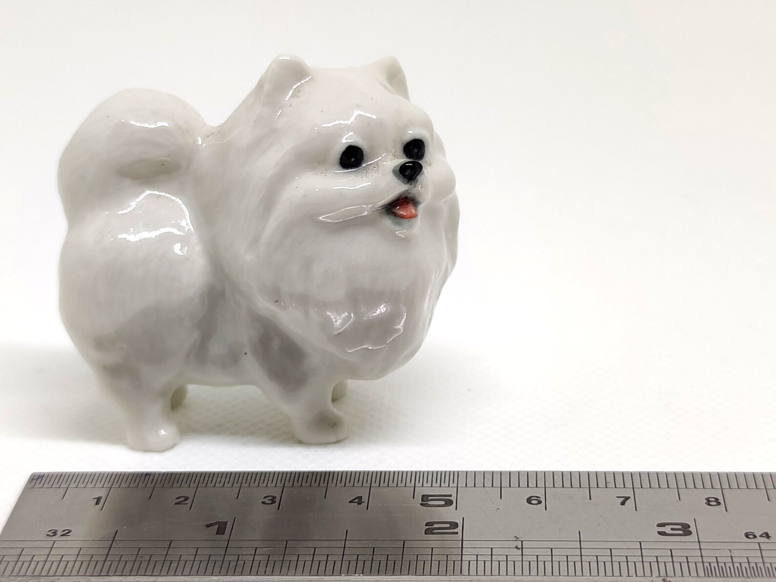 Pomeranian Miniature Figurines Hand Painted Ceramic Animals Etsy