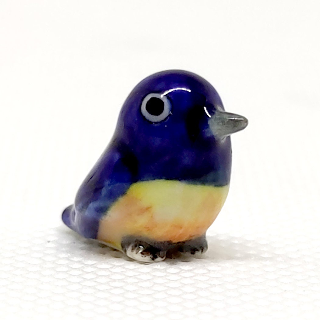 Bluebird Micro Tiny Figurines Hand Painted Ceramic Animals Bird ...