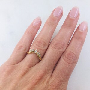Bespoke Gold Diamond Wedding Ring, Handmade Diamond Stack Ring, Round Diamond Ring, Womens, 18k Solid Rose Gold Diamond Ring image 4