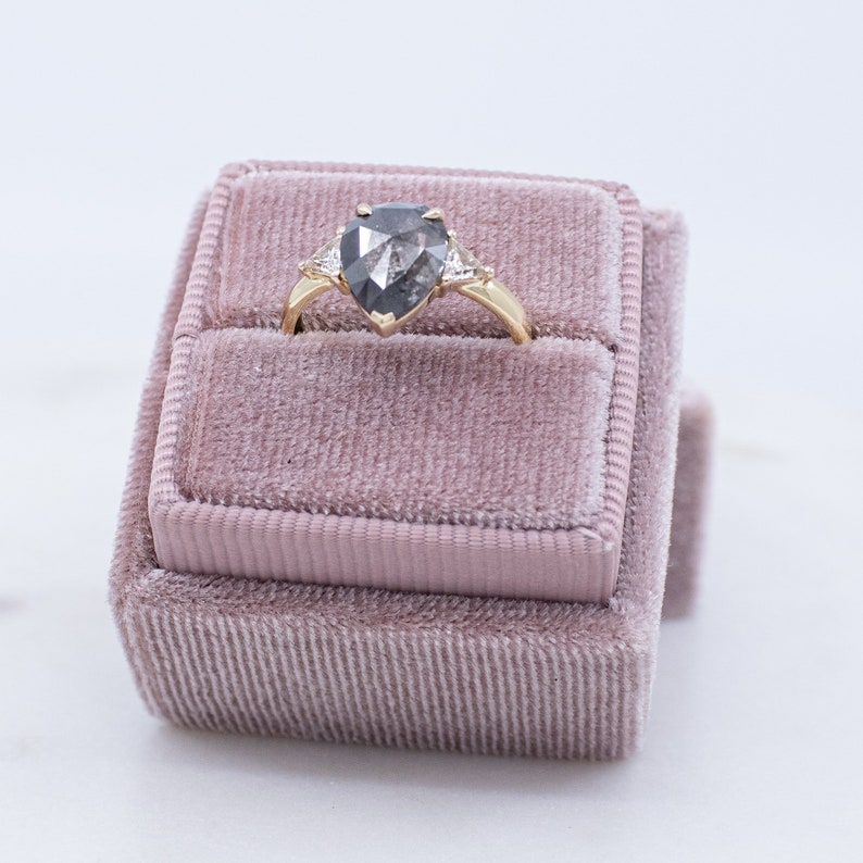 1.77ct Pearshaped Salt and Pepper Diamond Engagement Ring Etsy UK