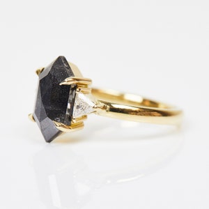 1.98ct Hexagon Diamond Engagement Ring, Women's 18k Recycled White Gold Ring, Statement Ring, Handmade image 3