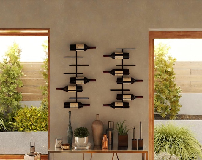 Modern Metal Wall Mounted Wine Rack: Minimalist Bottle Holder