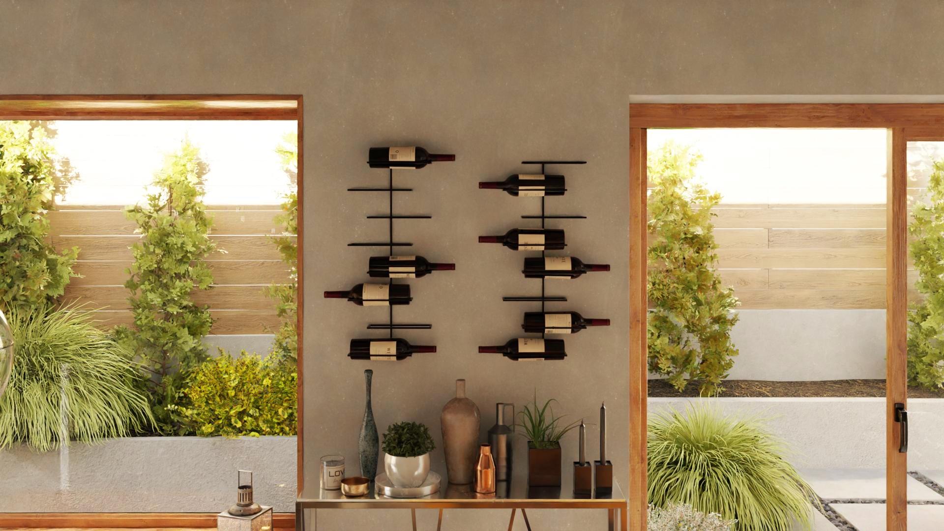 Modern Metal Wall Mounted Wine Rack: Minimalist Bottle Holder - Etsy