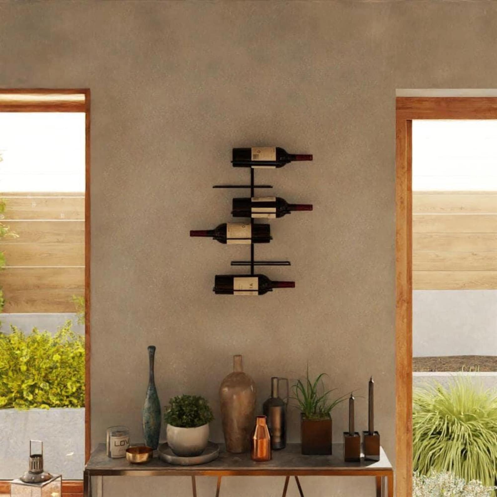 Modern Metal Wall Mounted Wine Rack: Minimalist Bottle Holder - Etsy