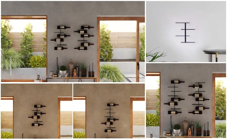 Modern Metal Wall Mounted Wine Rack: Minimalist Bottle Holder - Etsy