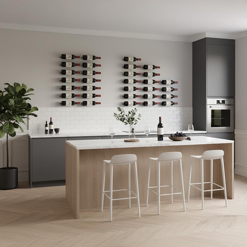 Metal Wall Wine Rack Set – Modern Minimalist Bottle Display (6 Pcs) - Etsy