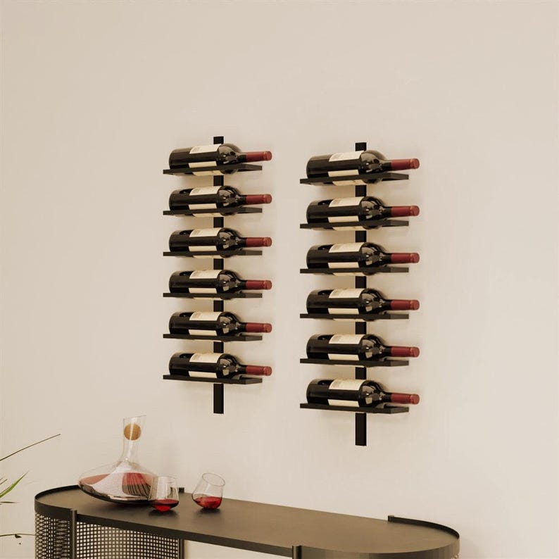 Holding Rackz Wall-mounted 12-bottle Capacity Modern Stylish Ve Custom Design - Etsy