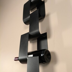 Modern Metal Wine Rack – 6 Bottle Wall Mounted Storage – Minimal Black ...