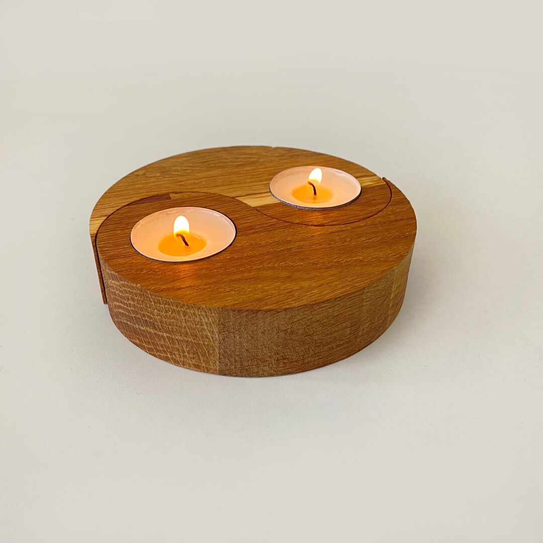 Natural Yin Yang Candle Holder Handmade Candle Holder Wood Etsy