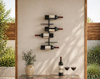 Metal Wine Rack: Wall Mounted, Modern Minimalist Bar Storage