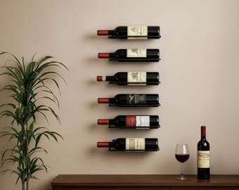 Metal Wall Wine Rack Set – Modern Minimalist Bottle Display (6 pcs)