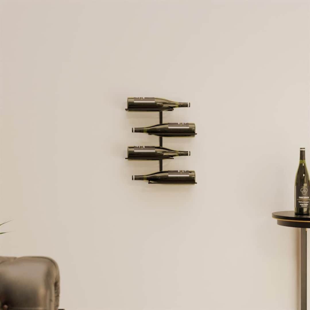 Metal Wall Mounted Wine Rack - Modern 4 Bottle Storage - Etsy