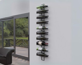 Wine Rack Modern Metal Wall Mounted 10 Bottles Minimalist Stylish and Special Design