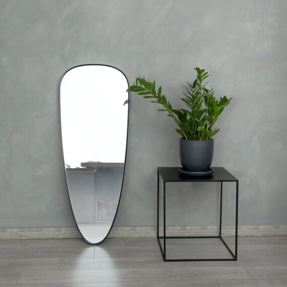 Large Oblong Leaning Mirror Modern Industrial Metal Framed Large Oblong Leaning Mirror Modern, Large White Oblong Mirror