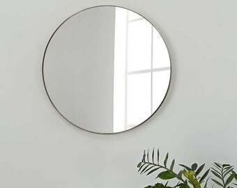 Brass Frame Decorative Round Wall Mirror, Home, Ofice and Farmhouse Decor for 27.5 x 27.5 Inch Metal Wall Mirror, Round Decorative Mirror