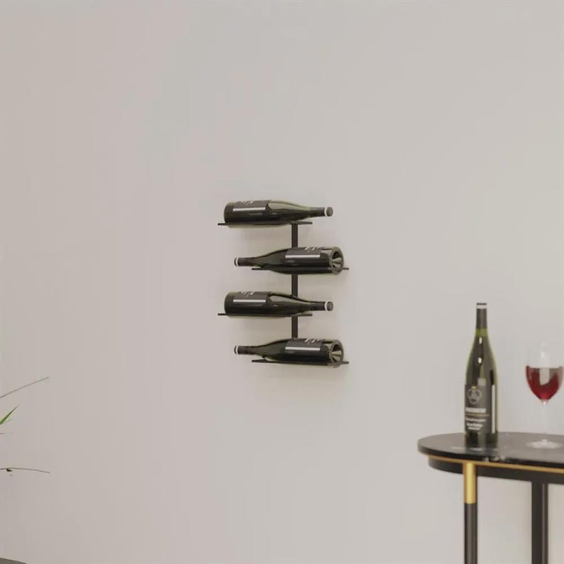 Modern Metal Wall Mounted Wine Rack: Minimalist Bottle Holder - Etsy
