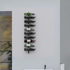 Cepage Wine Rack - Wall Mounted Metal Storage for 10 Bottles. Decorative Special Design.
