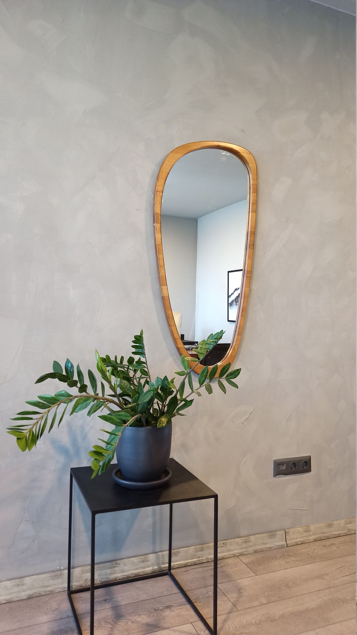 Natural Wood Mirror Decorative Magic Wall Mirror Home