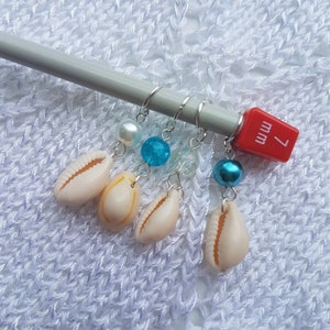 Shell stitch markers for knitting Set of 6 sea maekers color in hoice Charm markers  Knitting Accessory
