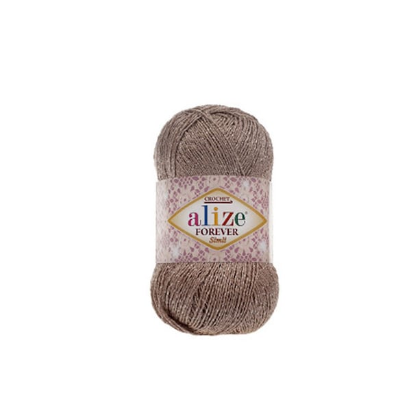 Alize Forever Simli Microfiber metallic yarn 328 yards-50 grams Crochet and knitting summer lace clothing yarn Turkish yarn Color choice