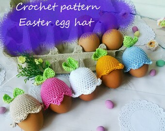 Easter egg hat crochet pattern PDF Crochet egg flowers Easter decor