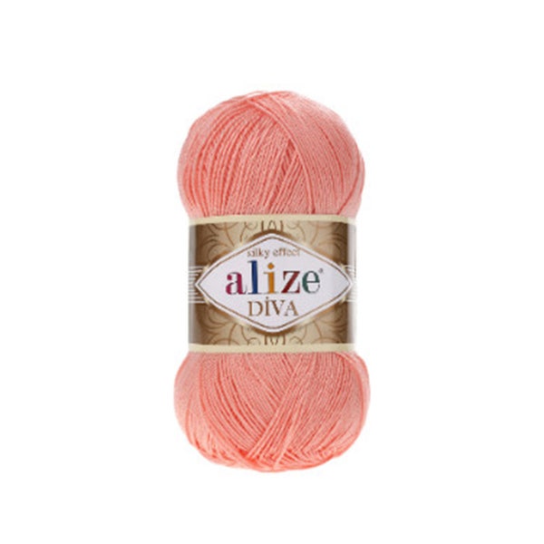 Alize Diva Microfiber Acrylic yarn 382 yards-100 grams Crochet and Knitting Yarn Hypoallergenic yarn Summer yarn Turkish yarn Color choice