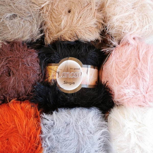 Single Lanoso Fantazy yarn 70 meters-100 grams Spring sammer autumn yarn color choice Yarn art fur