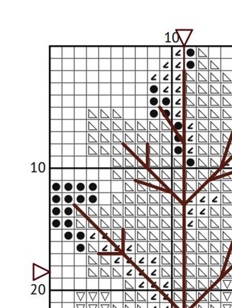 Oak Leaf Cross Stitch Pattern, Mini Autumn Icon Cross Stitch Pattern ...