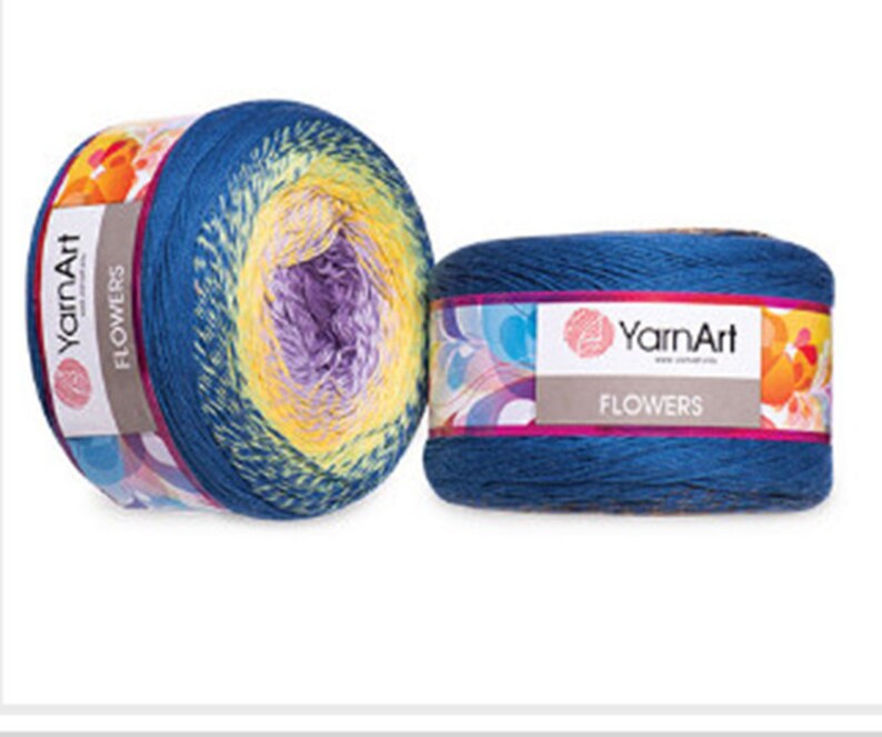 Yarnart Flowers Multicolor Fantazy Yarn 1094 Yards250 Grams Etsy