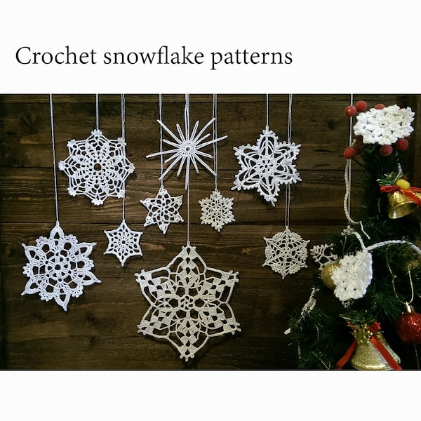 Crochet snowflake patterns Pattern Cristmas ornaments PDF Pattern Instant Download Christmas winter weddings decoration