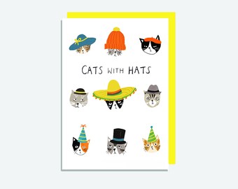 Cats with Hats - Cat Card
