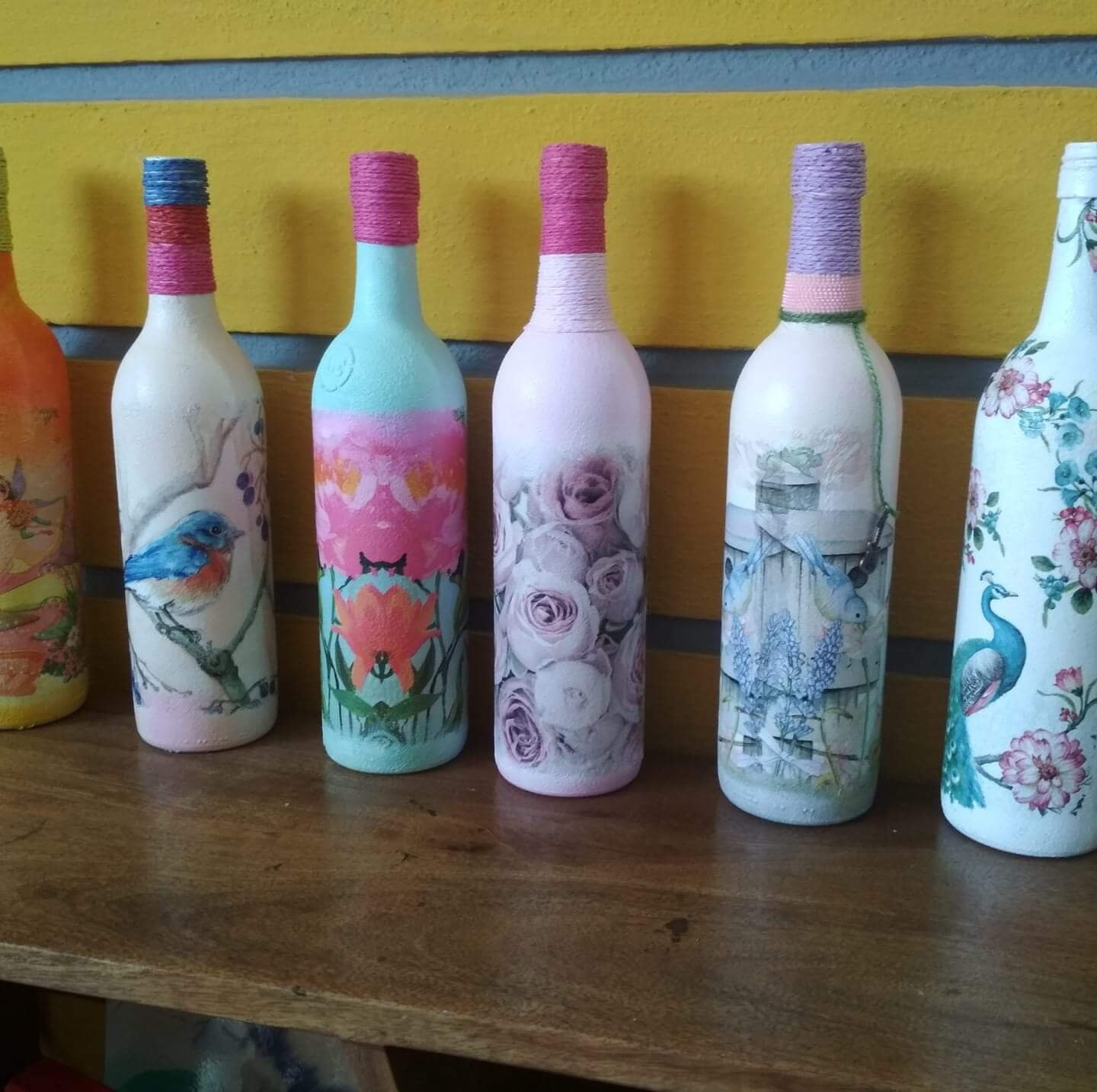 Decoupage Bottles Etsy