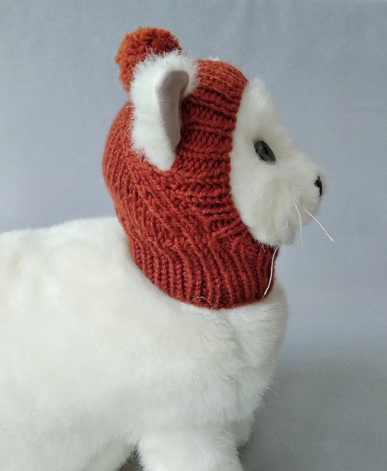 Pattern knit hat for cat pet dog with Pom Pom Pattern knit pet Etsy