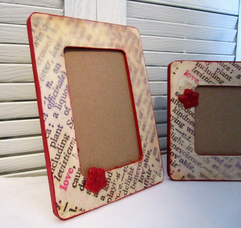LOVE PICTURE FRAME 4x6 Picture FrameDictionary Art Print Anniversary GiftWedding GiftShower giftHouse Warming