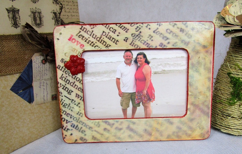 LOVE PICTURE FRAME 4x6 Picture FrameDictionary Art Print Anniversary GiftWedding GiftShower giftHouse Warming