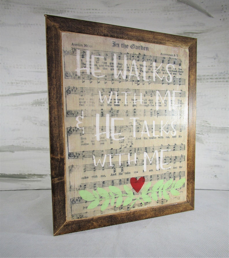 In the Garden Old Hymn Sheet Music Art/sheet Music Wall Etsy