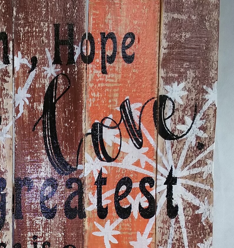Faith Hope Love The Greatest of These is Love Wall Sign / Wood Etsy