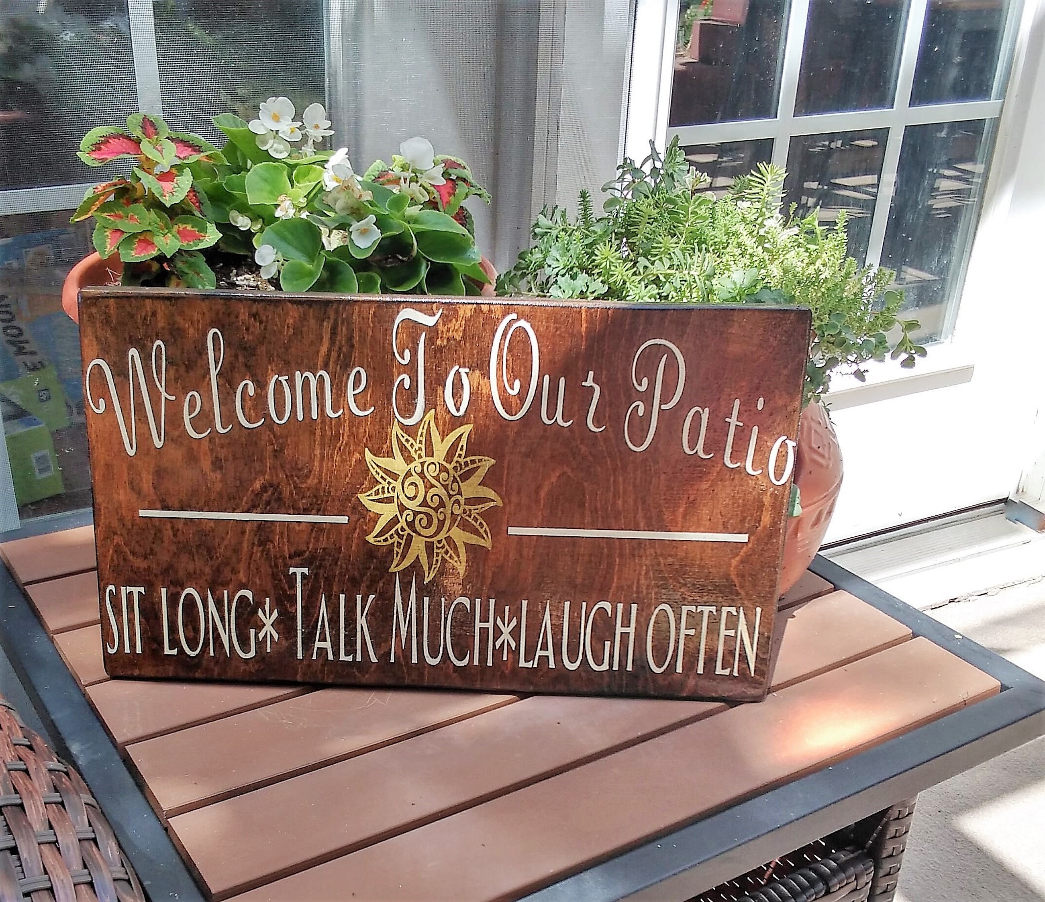 to Our Patio Wood Sign/wood Sign/deck Etsy