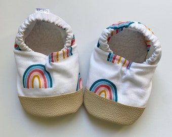 rainbow baby gift bright flowers colorful crib shoes baby shower gift Rainbow baby shoes wildflower booties toddler slippers